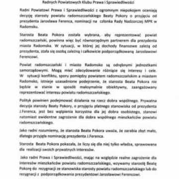 Radni powiatowi PiS żądają rezygnacji starosty Beaty Pokory