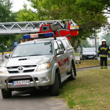 Pożar w wieżowcu w Radomsku