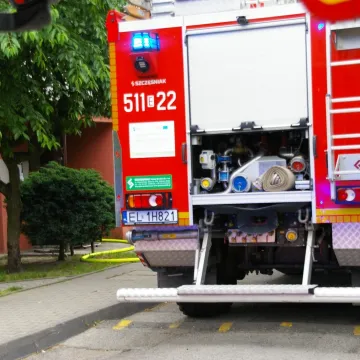 Pożar w wieżowcu w Radomsku