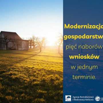 Modernizacja gospodarstw: pięć naborów wniosków w jednym terminie