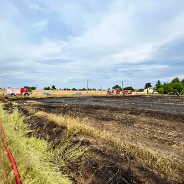 Pożar ścierniska w Woli Blakowej