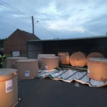 Wypadek ciężarówki koło Gidel