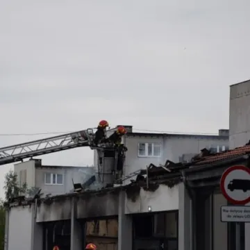 Pogorzelisko po markecie Lidl