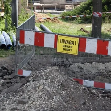 Praca przy przebudowie skrzyżowania wre