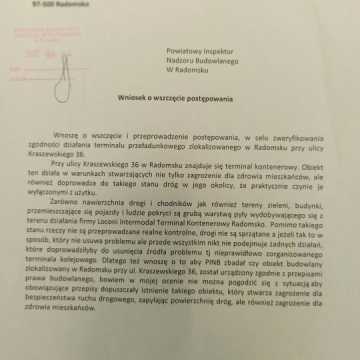 Radny Dębski pisze do prokuratury i PINB w sprawie terminala przeładunkowego