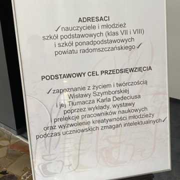 [WIDEO] I LO w Radomsku realizuje projekt o życiu i twórczości Wisławy Szymborskiej oraz Karla Dedeciusa