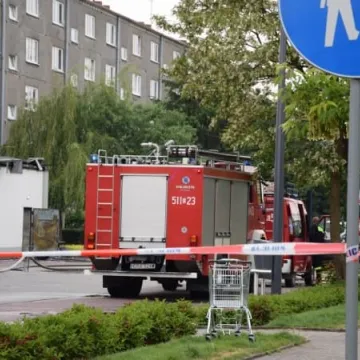 Pogorzelisko po markecie Lidl