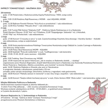 Majówka w Radomsku. Co zaplanowano?