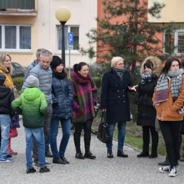 Wiec poparcia dla strajkujących nauczycieli w Radomsku