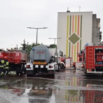 Pogorzelisko po markecie Lidl