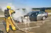 Niebezpieczne zdarzenie na A1. Palił się samochód osobowy