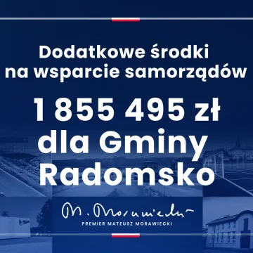Blisko 48 mln złotych dla samorządów z powiatu radomszczańskiego