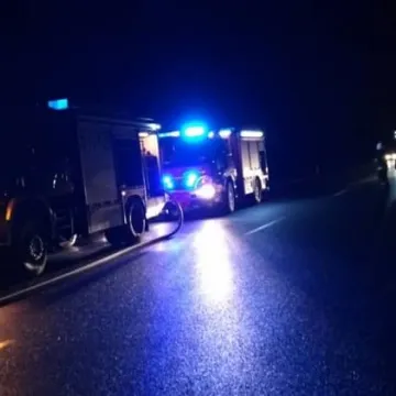 Pożar przyczepy na DK1