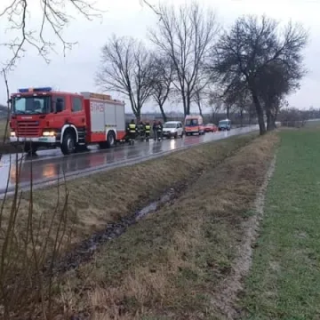 W Wiewiórowie dachował samochód