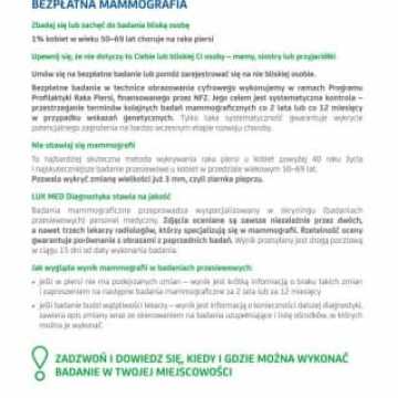Bezpłatne badania mammograficzne na terenie powiatu radomszczańskiego