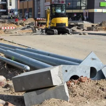 Praca przy przebudowie skrzyżowania wre