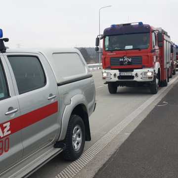 Strażacy ćwiczyli na A1 w Stobiecku Szlacheckim