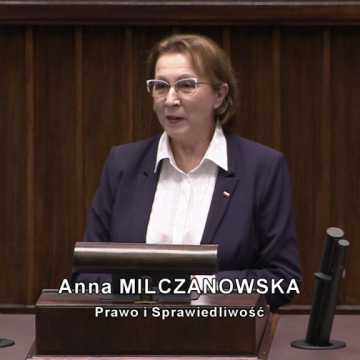 Poseł Anna Milczanowska zabrała głos podczas nadzwyczajnego posiedzenia Sejmu ws. granicy