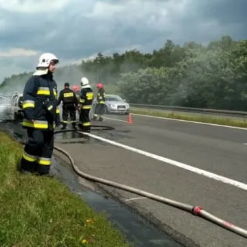 Pożar samochodu na DK1