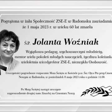 Zmarła Jolanta Woźniak, wieloletni wicedyrektor ZSE-E w Radomsku