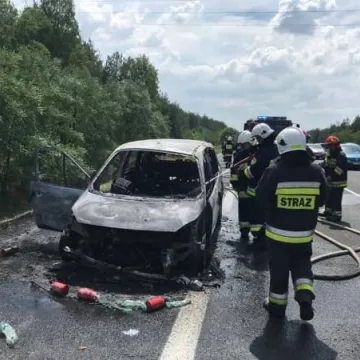 Pożar samochodu na DK1