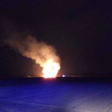 Wielki pożar balotów słomy na ul. Krańcowej  w Radomsku