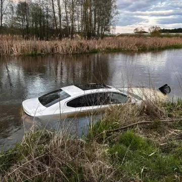 [WIDEO] Chciał ominąć zwierzę. Samochód wylądował w rzece