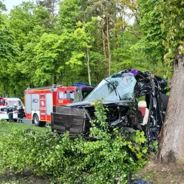 Bus rozbił się o drzewo w Granicach w gm. Masłowice