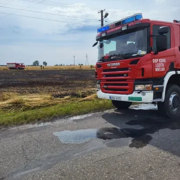 Pożar ścierniska w Woli Blakowej