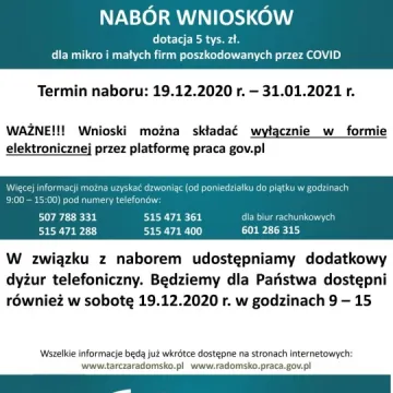 PUP w Radomsku prowadzi nabór wniosków na pokrycie bieżącej działalności