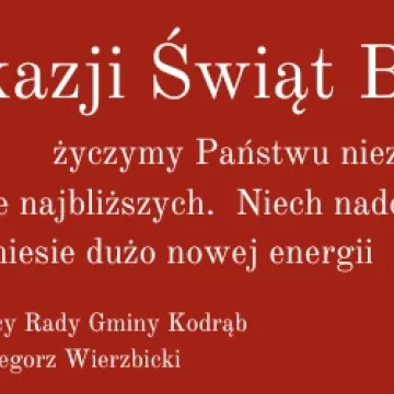 Życzenia z okazji Świąt Bożego Narodzenia