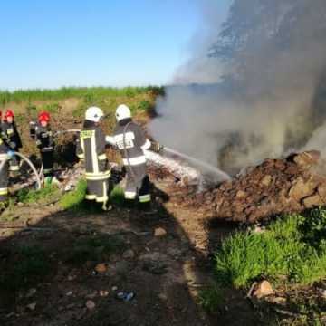 Pożar wysypiska śmieci w Dmeninie