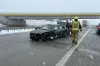 Na A1 samochód wjechał w bariery. Są utrudnienia