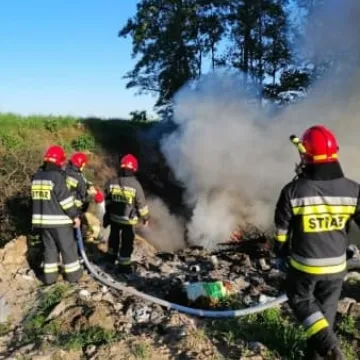Pożar wysypiska śmieci w Dmeninie