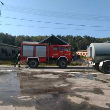 Pożar miału w Przerębie. Spłonęło 30 ton