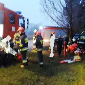 Wypadek w m. Borowe. Ford uderzył w posesję