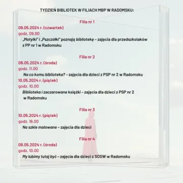 Ogólnopolski Tydzień Bibliotek w MBP w Radomsku. Co w programie?