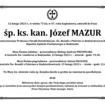 Zmarł śp. ks. Józef Mazur