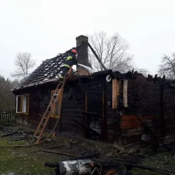 Pożar drewnianego domu