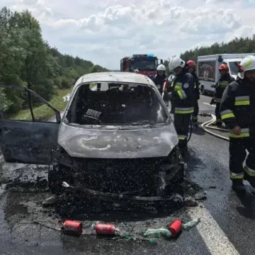 Pożar samochodu na DK1