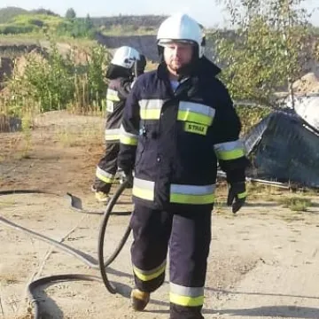 Pożar budki strażniczej w Adamowie