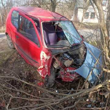 Zdarzenie drogowe w miejscowości Huta Drewniana Kolonia. 19-latek był pijany