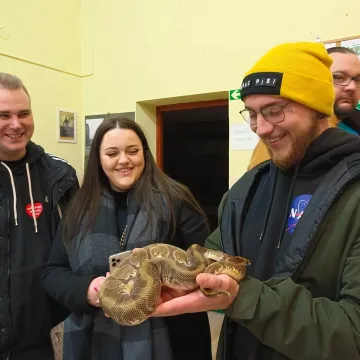 WOŚP 2023: W Gomunicach kwestuje m.in. wąż oraz legwan Stefan