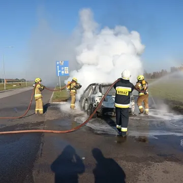 Pożar auta osobowego na MOP Słostowice