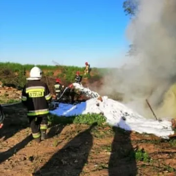 Pożar wysypiska śmieci w Dmeninie