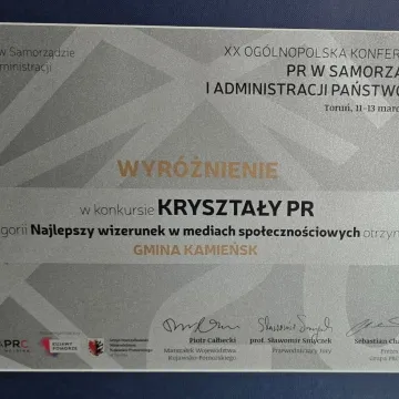 Gmina Kamieńsk wyróżniona w ogólnopolskim konkursie „Kryształy PR”