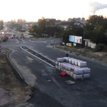 Postęp prac przy przebudowie skrzyżowania 