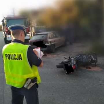 Wypadek z udziałem motocyklisty w Radomsku