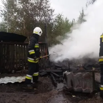 Pożar szopy w Danielowie