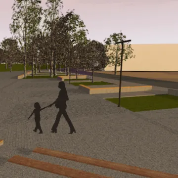 Wizualizacja skweru przy ul. Sierakowskiego